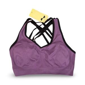 Lavender Sports Bra with Black Accents